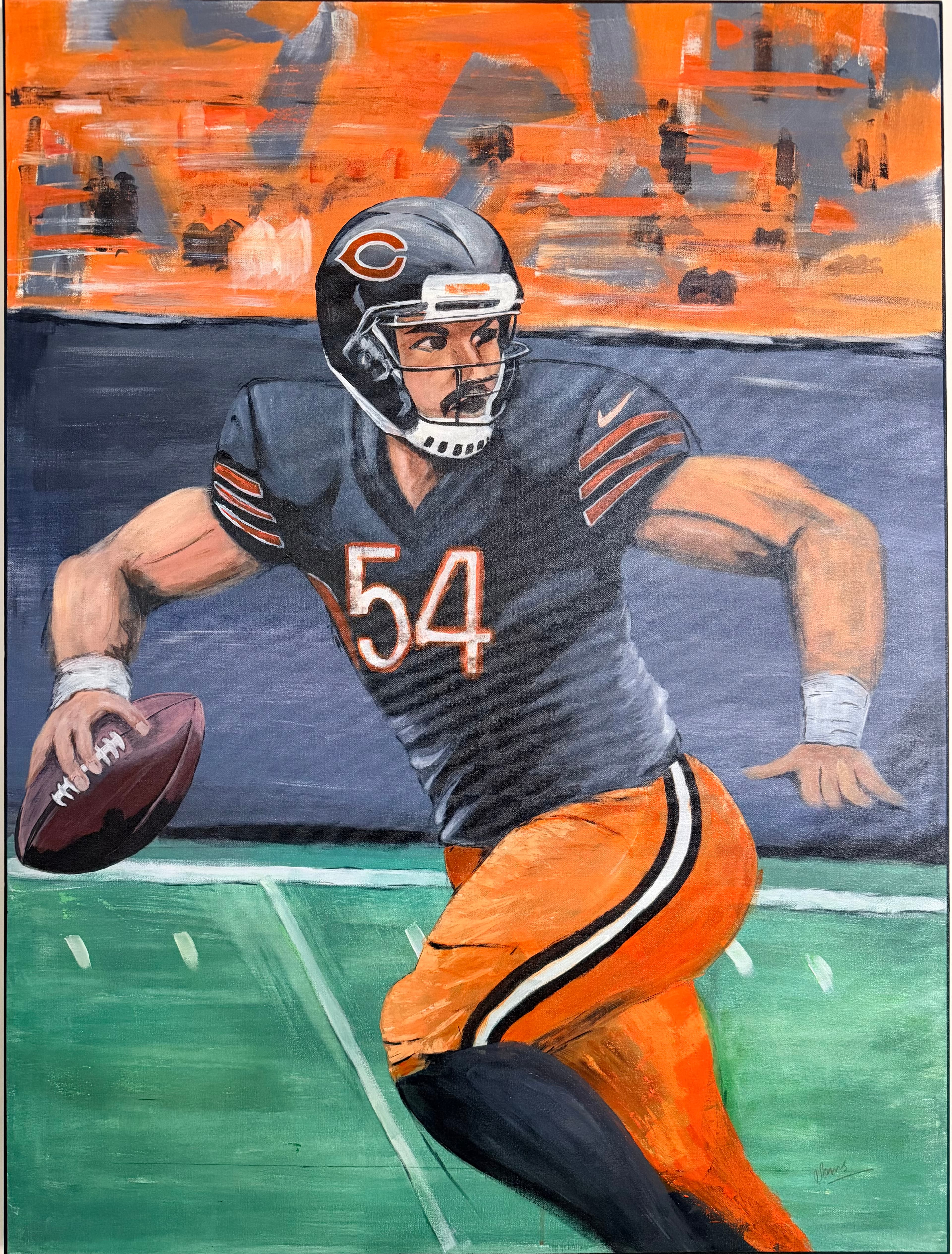 In the Zone — Football player (Original Acrylic on Canvas)